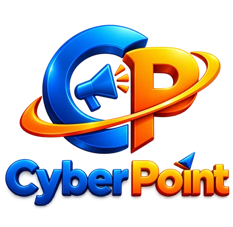 Cyber Point — official logo with CP emblem and megaphone